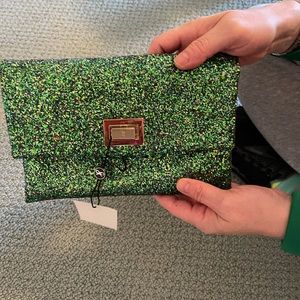 Small Green Sparkle purse Anya Hindmarch